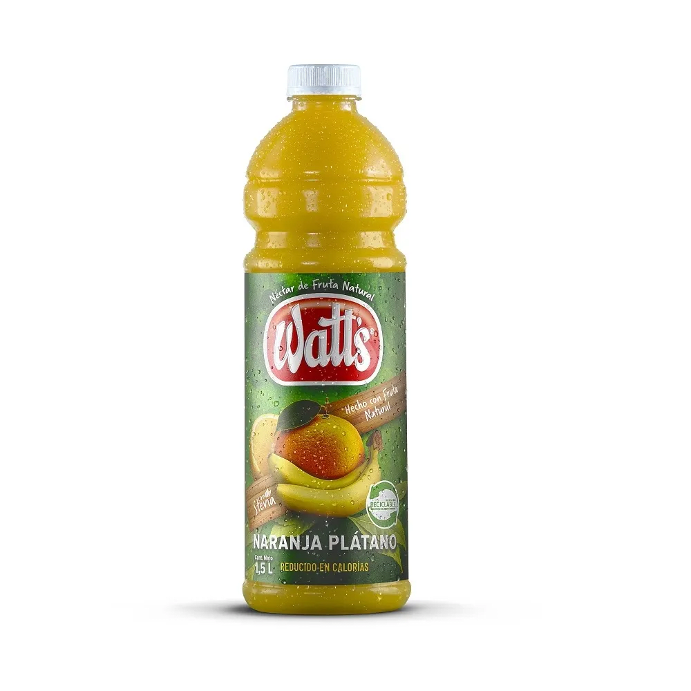 PACK NECTAR WATTS NARANJA PLATANO 1.5 L (6 UNID)1