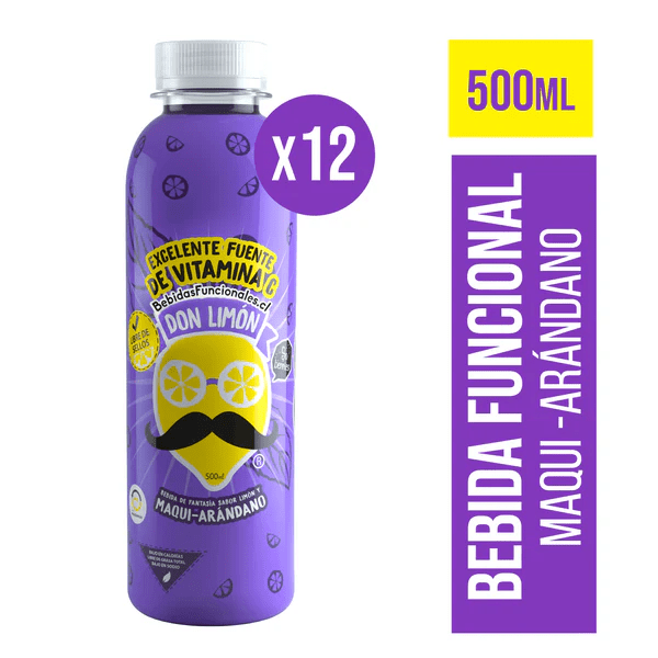 PACK DON LIMÓN MAQUI-ARANDANO 500 ML (12 UNID)1