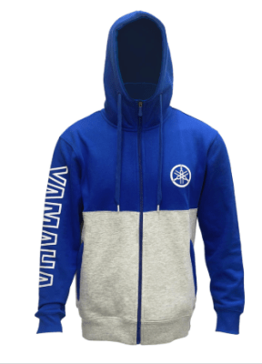 YAMAHA - POLERON BICOLOR FULL ZIPPER AZUL/GRIS