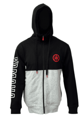 YAMAHA - POLERON BICOLOR FULL ZIPPER NEGRO/GRIS