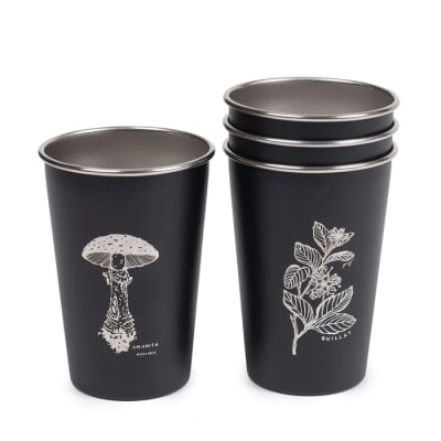 ATAKAMA - SET 4 VASOS ACERO FLORA 480ML