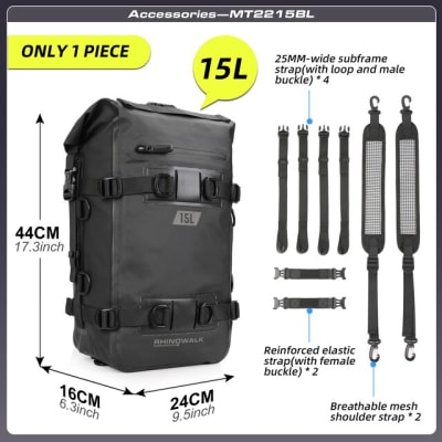MOCHILA 15 LT . IMPERMEABLE NEGRO