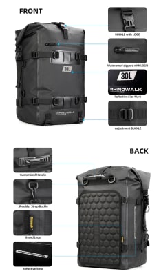 MOCHILA 30 LT . IMPERMEABLE NEGRO