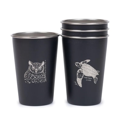 SET 4 VASOS ACERO FAUNA 480ML