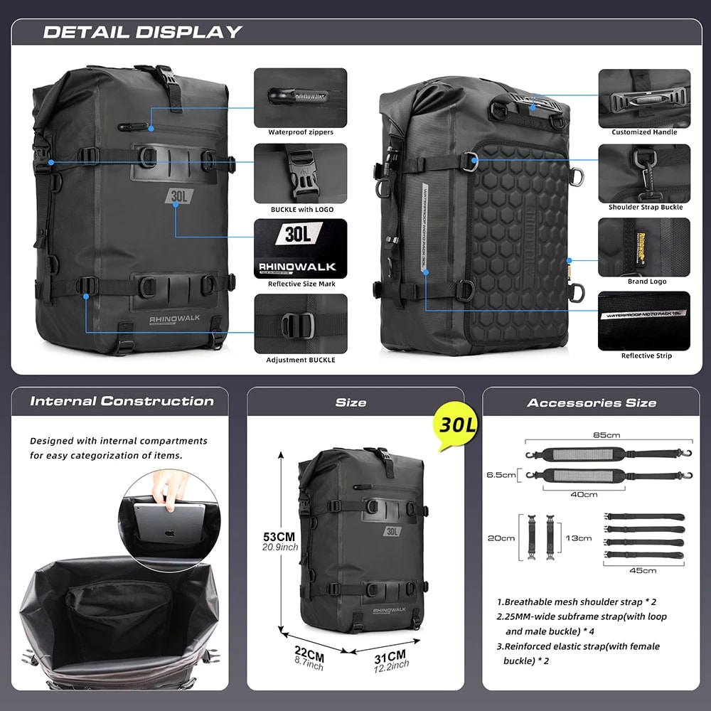 MOCHILA 30 LT . IMPERMEABLE NEGRO3