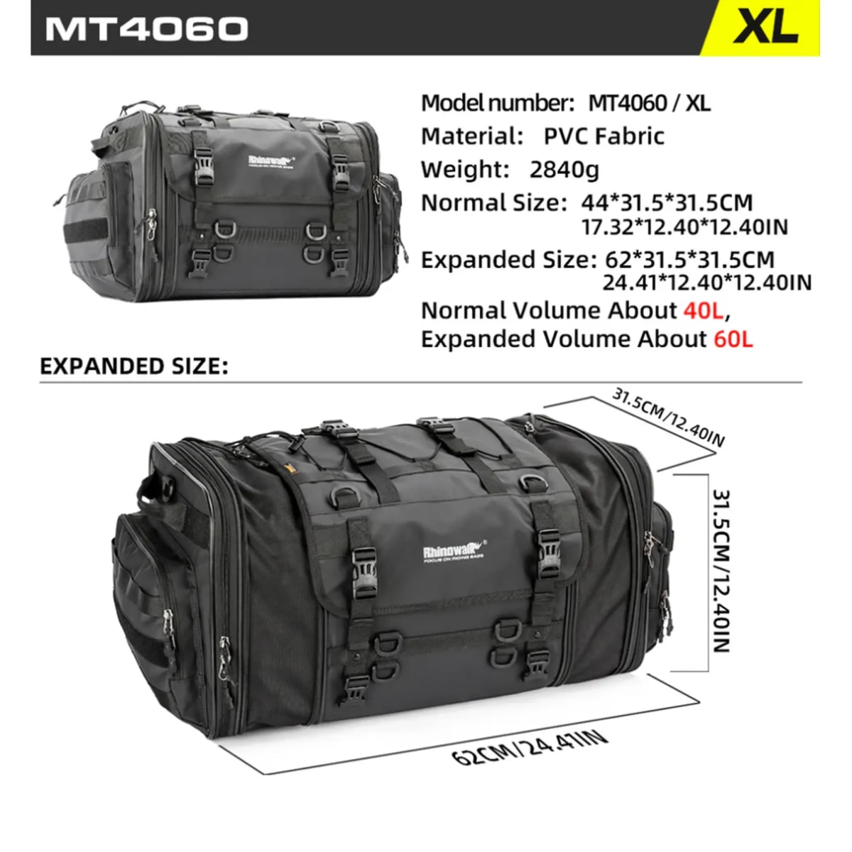 BOLSO DE COLA 40 A 60 LITROS - NEGRO4