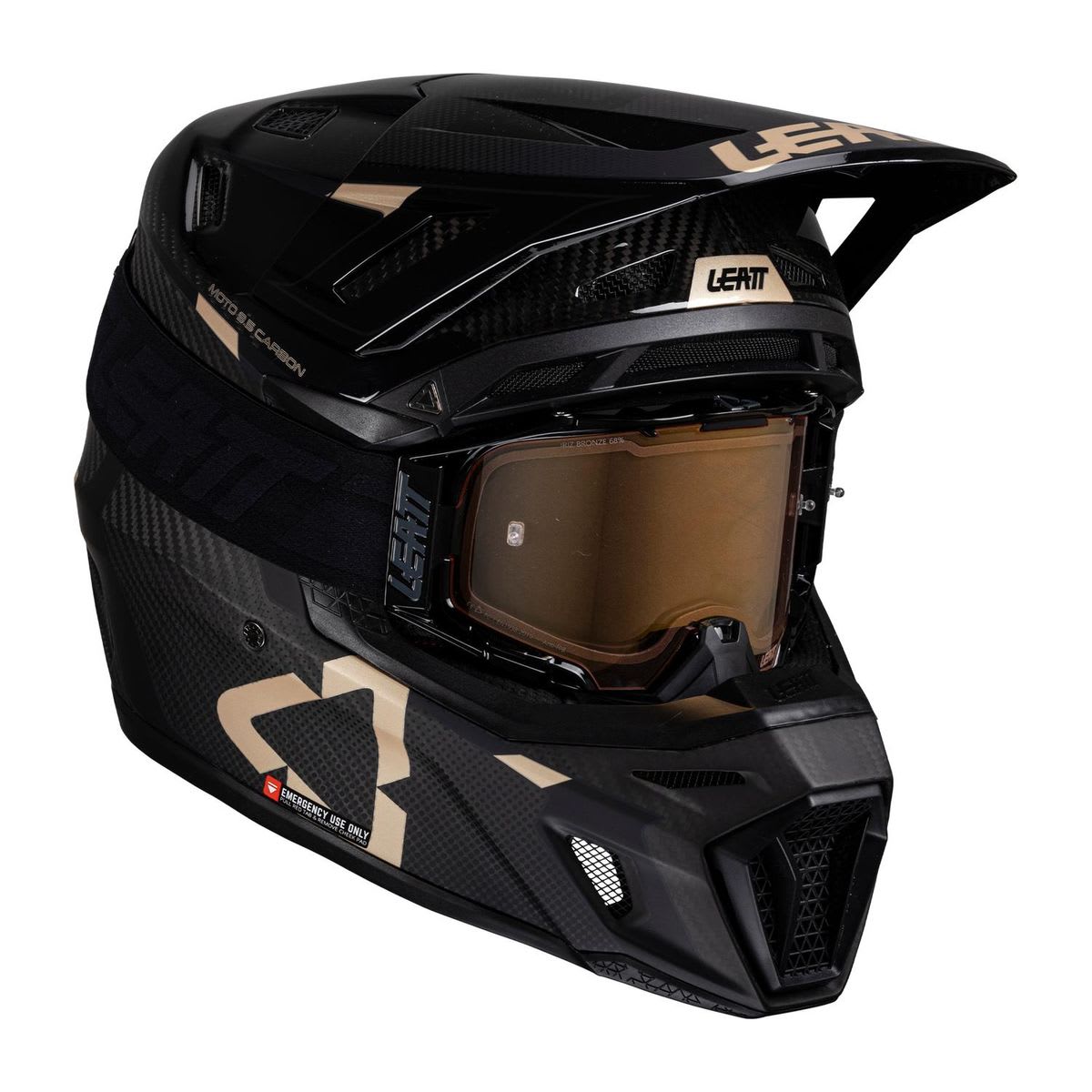 LEATT - KIT CASCO ENDURO CARBONO 9.5 NEGRO/DORADO1