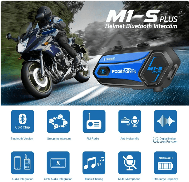 PACK 2 INTERCOMUNICADOR FODSPORTS M1-S PLUS3