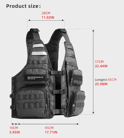 RHINOWALK - CHALECO UTILITARIO + BOLSA DE AGUA 2L2