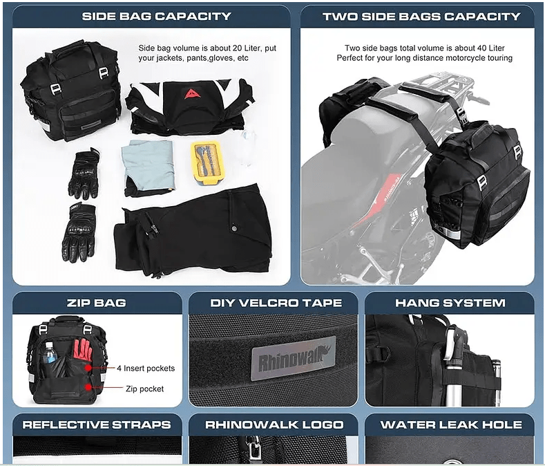 RHINOWALK - BOLSO LATERAL IMPERMEABLE 20L2