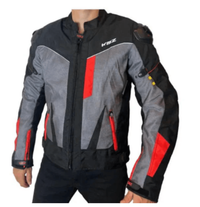 KMZ - CHAQUETA MESH GRIS/ROJO1