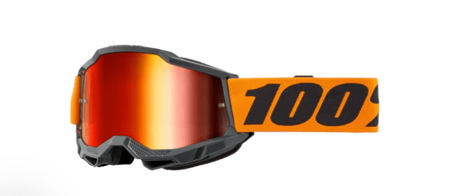 100% - ANTIPARRA 100% ACCURI 2 GOGGLE ORANGE-MIRROR RED LENS1