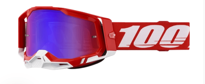 100% - ANTIPARRA 100% RACECRAFT 2 GOGGLE RED-MIRROR RED/BLUE LENS1