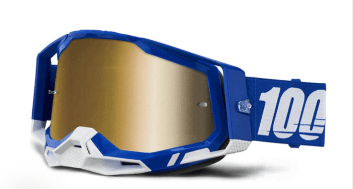 100% - ANTIPARRA 100% RACECRAFT 2 GOGGLE BLUE-MIRROR TRUE GOLD LENS1