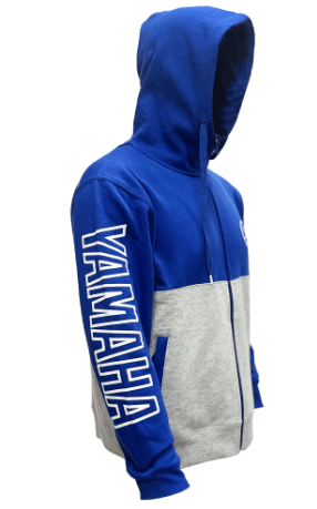 YAMAHA - POLERON BICOLOR FULL ZIPPER AZUL/GRIS2