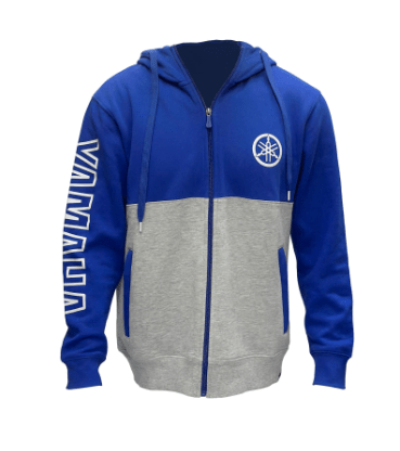 YAMAHA - POLERON BICOLOR FULL ZIPPER AZUL/GRIS3