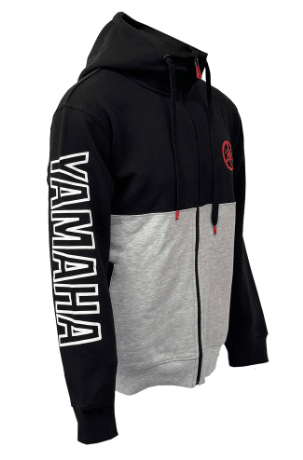 YAMAHA - POLERON BICOLOR FULL ZIPPER NEGRO/GRIS3
