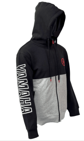 YAMAHA - POLERON BICOLOR FULL ZIPPER NEGRO/GRIS2