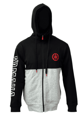 YAMAHA - POLERON BICOLOR FULL ZIPPER NEGRO/GRIS1