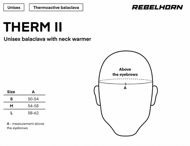 REBELHORN - BALACLAVA THERM 2 THERMOACTIVE NEGRO/ROJO3