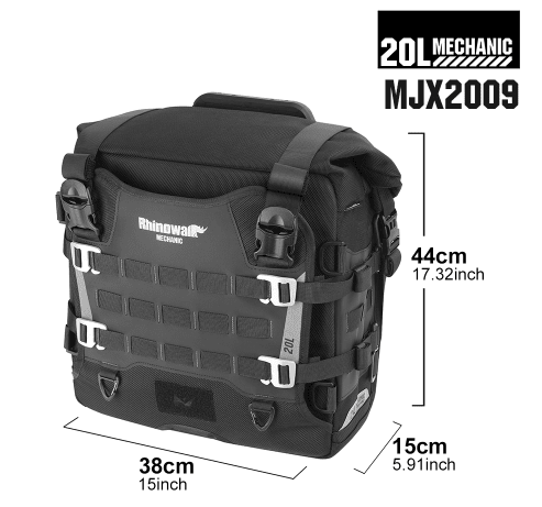 RHINOWALK - SET BOLSOS LATERALES 20L NEGRO MECHANIC2