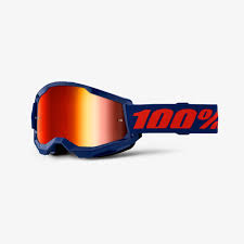 100% STRATA 2 GOGGLE NAVY - MIRROR RED LENS1