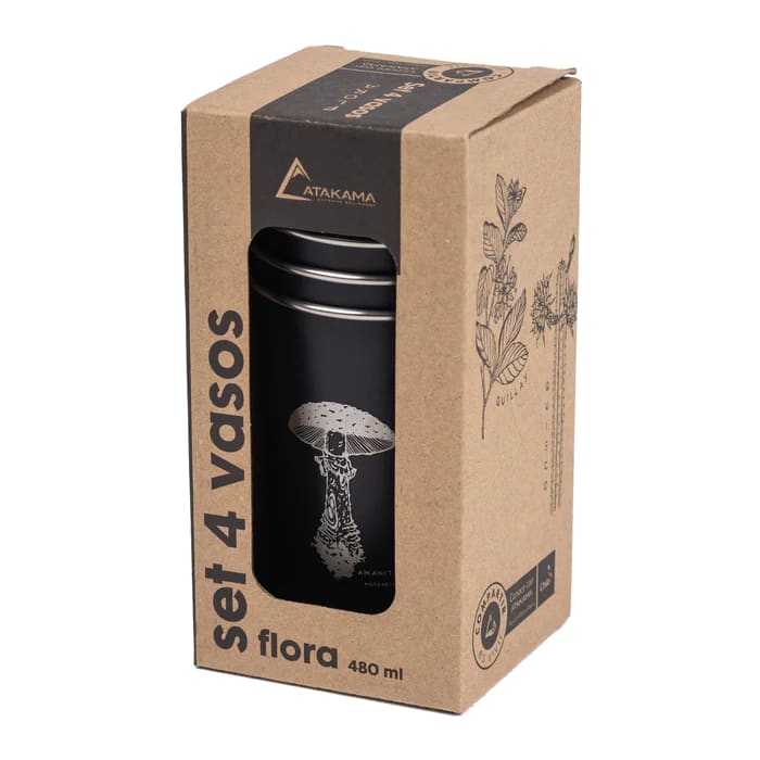 ATAKAMA - SET 4 VASOS ACERO FLORA 480ML3