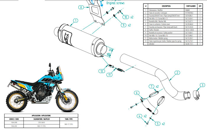 ESCAPE DAKAR INOX MIVV TENERE 7004