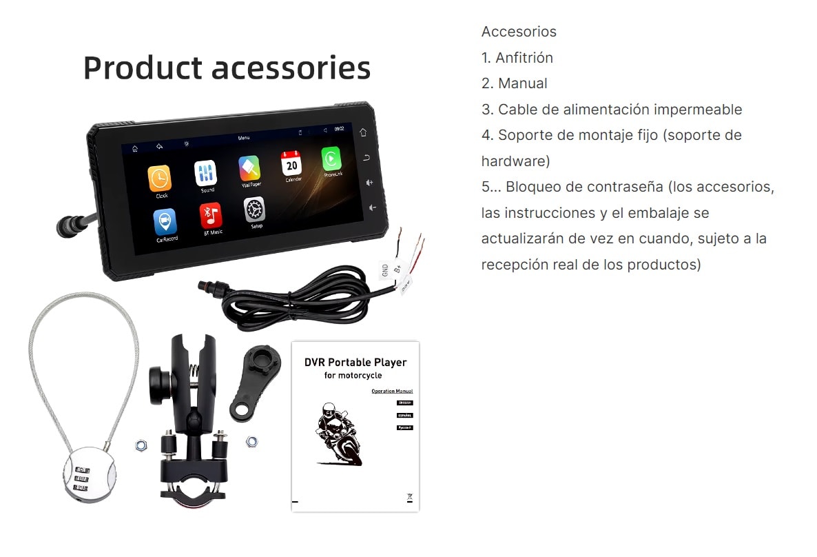 PANTALLA MOTO 6.86'' / CARPLAY / ANDROID AUTO / CÁMARA2