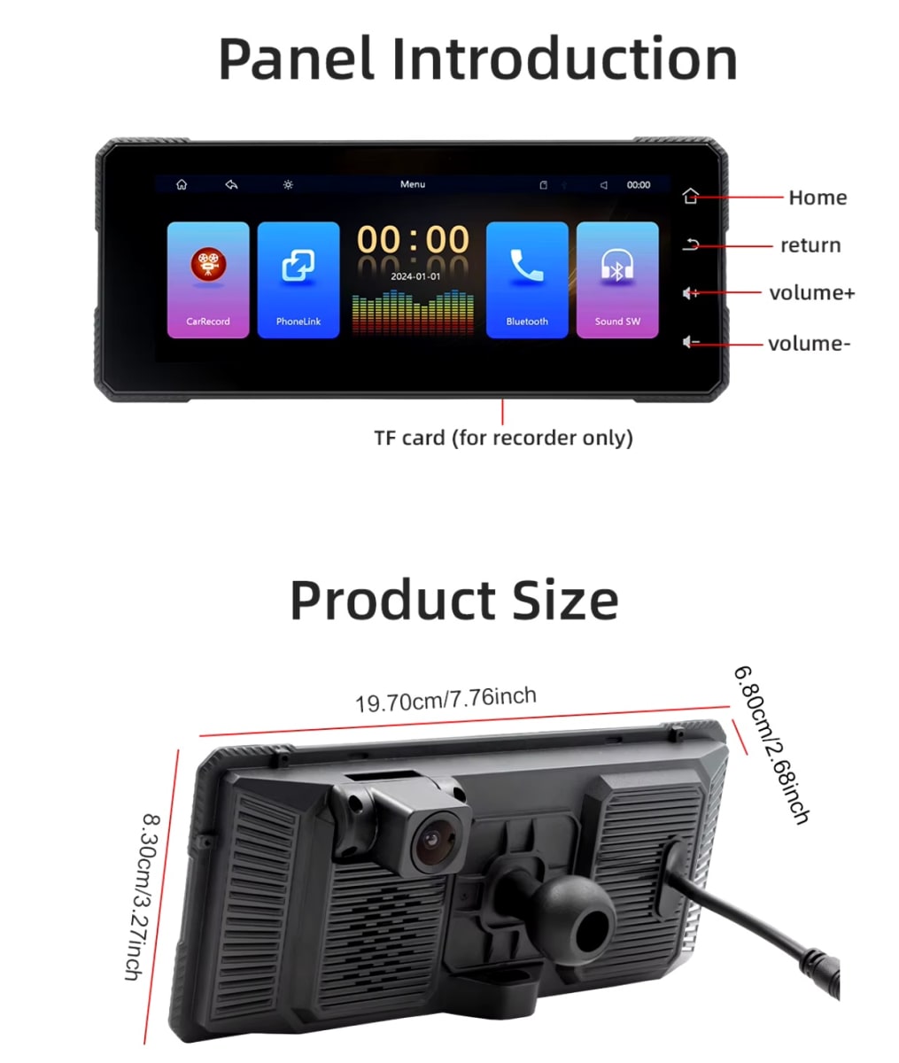 PANTALLA MOTO 6.86'' / CARPLAY / ANDROID AUTO / CÁMARA1