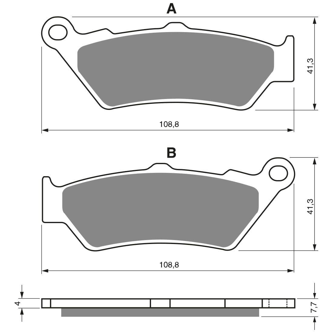 PASTILLA DE FRENO DEL BMW F650 - F650GS - KTM 990 ADV SINTERIZADA S333