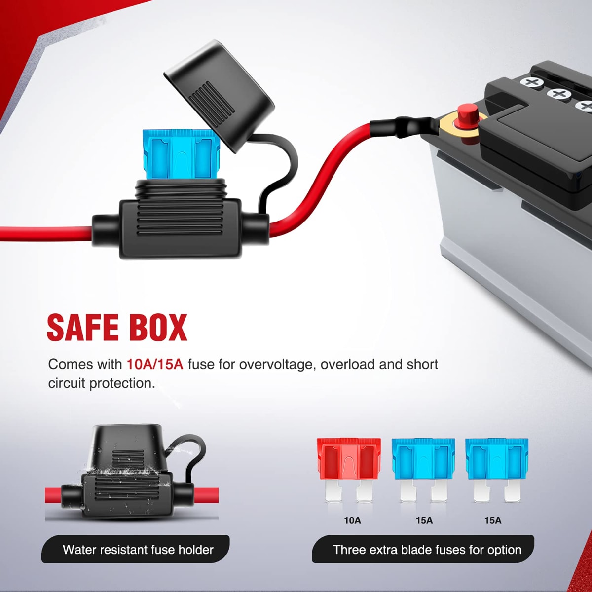 RAMAL - 180W 15 AH + INTERRUPTOR - 16AWG3