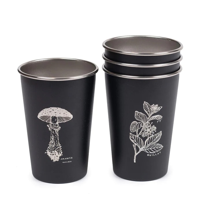 ATAKAMA - SET 4 VASOS ACERO FLORA 480ML1