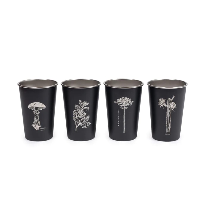 ATAKAMA - SET 4 VASOS ACERO FLORA 480ML2