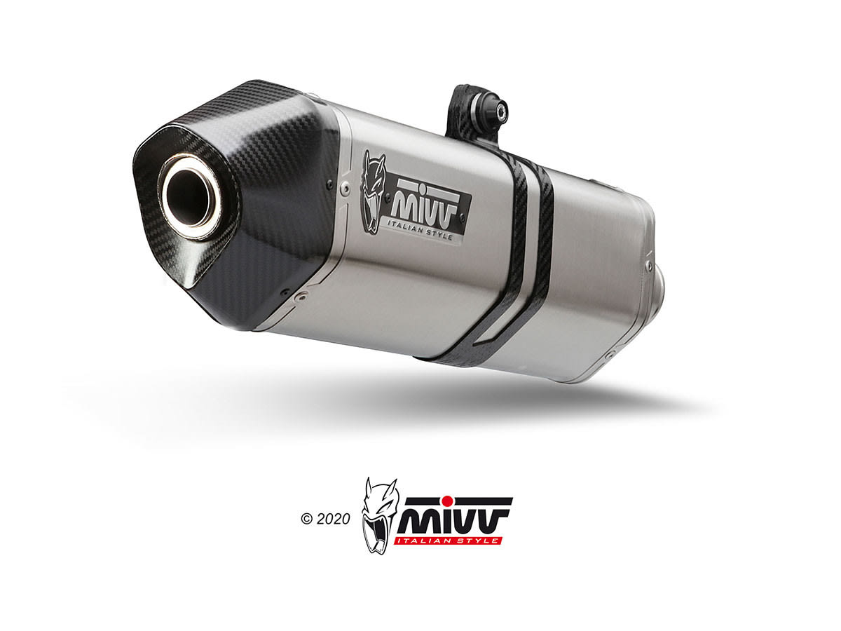 MIVV - ESCAPE HONDA AFRICA TWIN 1100/ADV SPORT (SLIP-ON ACERO INOX) PLATA1