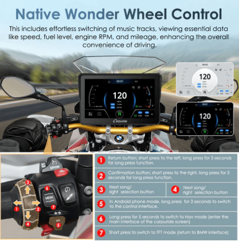 CARPLAY W702BS CON CONTROLADOR DE TRANSMISION BMW4