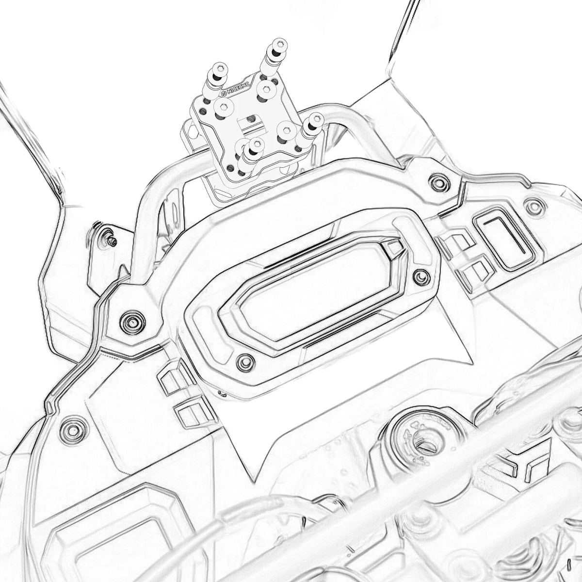 SOPORTE DE PANTALLA CARPLAY BMW - TENERE 700 (ABRAZADERA DE BARRA 12MM)4