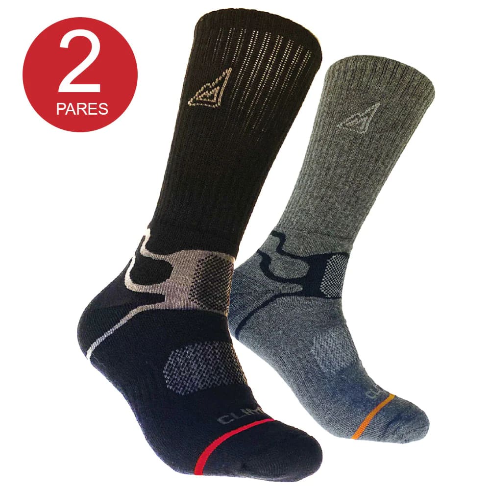 CALCETIN NEGRO/GRIS CLIMBER MORITZ 2 PARES