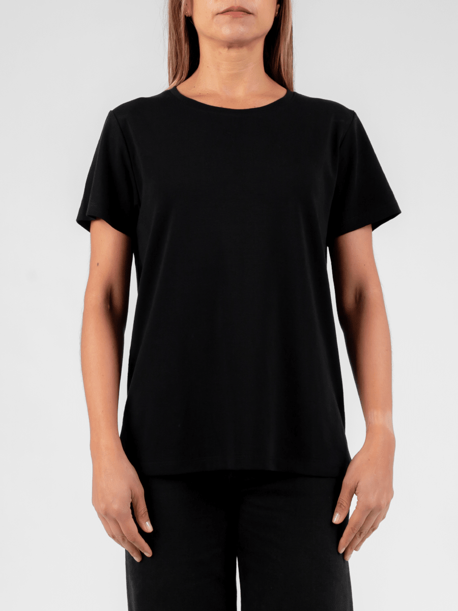Polo Básico Cuello Redondo Mujer