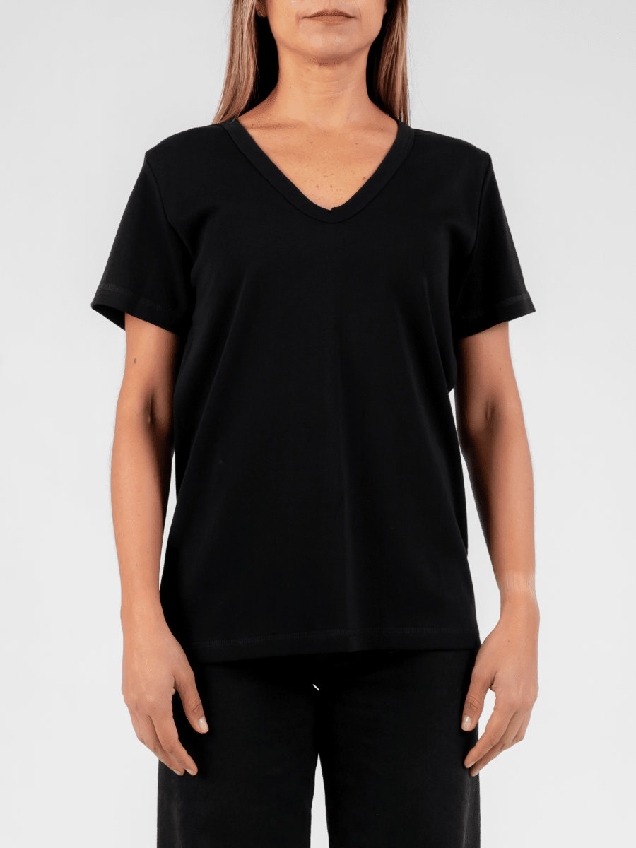 Polo Básico Cuello V Mujer