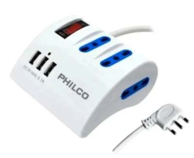 Alargador de Escritorio Switch AC/USB 3.1 Philco