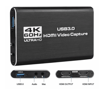 Capturadora de Video Audio Mic 4K Ultra HD - HDMI a USB 3.0 Brotech Choizes3