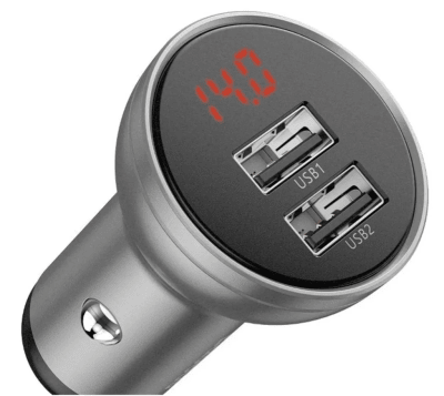 Cargador de Auto Digital Doble USB 4.8a 24w Baseus