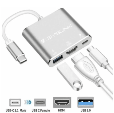 Hub 3 en 1 USB-C - HDMI / USB 3.0 / USB-C
