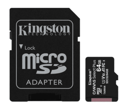 Tarjeta de Memoria Canvas Select Plus + Adaptador SD Kingston