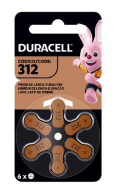 Pilas para Audífonos Tamaño 312 x 6 Unidades Duracell
