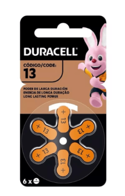 Pilas para Audífonos Tamaño 13 x 6 Unidades Duracell1