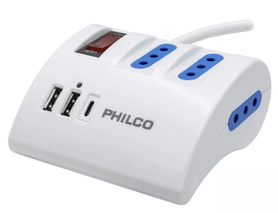 Alargador de Escritorio Switch AC/USB/USB-C Philco