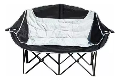 Silla de Camping Plegable 2 Cuerpos Negro/Blanco