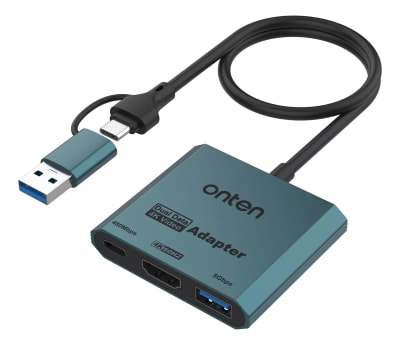 Adaptador 3 en 2 USB-C/USB-A a HDMI/USB-A/USB-C Onten1